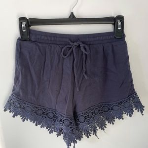 Lace trimmed shorts
